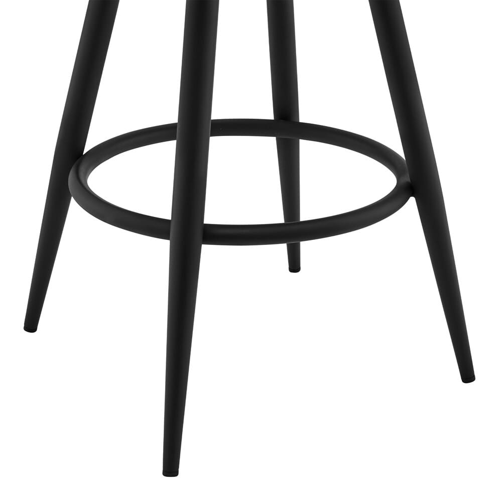 Armen Living - Gabriele 30in Gray Faux Leather and Black Metal Swivel Bar Stool - LCGBBABLGR30 veiw 6