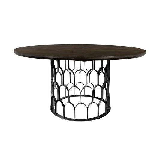 Armen Living - Gatsby Oak and Metal Round Dining Table - LCGTDIOA veiw 1