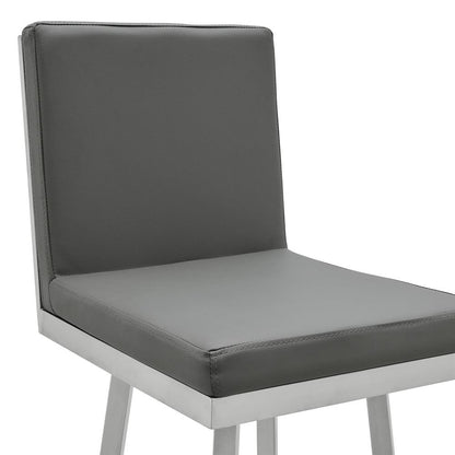 Armen Living - Gem 30in Swivel Modern Metal and Gray Faux Leather Bar and Counter Stool - LCGEBABSGR30 veiw 4