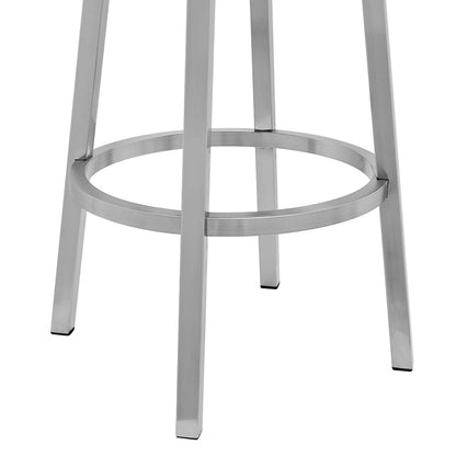 Armen Living - Gem 30in Swivel Modern Metal and Gray Faux Leather Bar and Counter Stool - LCGEBABSGR30 veiw 6