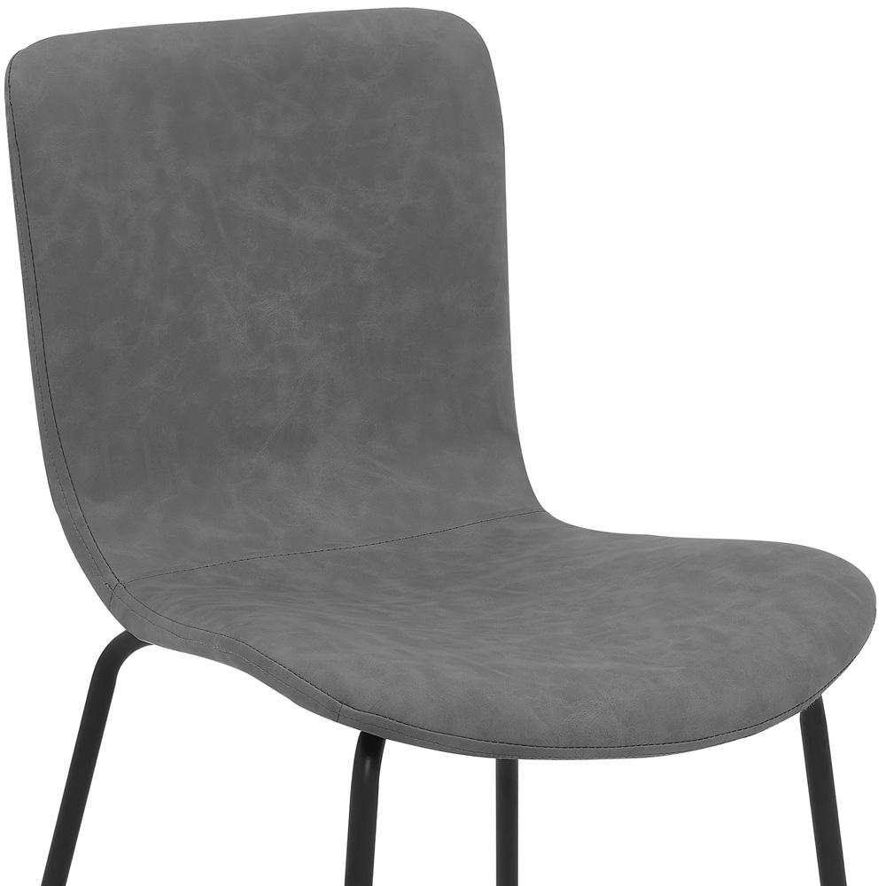 Armen Living - Gillian Modern Dark Gray Faux Leather and Metal Dining Room Chairs (Set of 2) - LCGLSIBLGR veiw 3