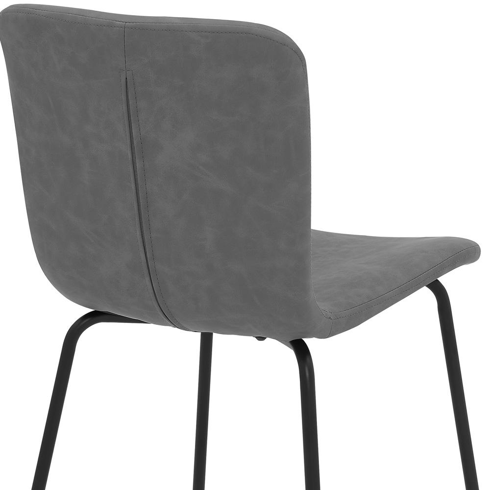 Armen Living - Gillian Modern Dark Gray Faux Leather and Metal Dining Room Chairs (Set of 2) - LCGLSIBLGR veiw 4