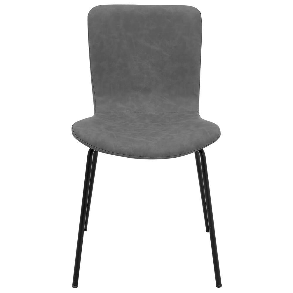 Armen Living - Gillian Modern Dark Gray Faux Leather and Metal Dining Room Chairs (Set of 2) - LCGLSIBLGR veiw 6