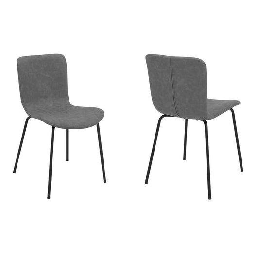 Armen Living - Gillian Modern Light Gray Fabric and Metal Dining Room Chairs (Set of 2) - LCGLSIBLCH veiw 1