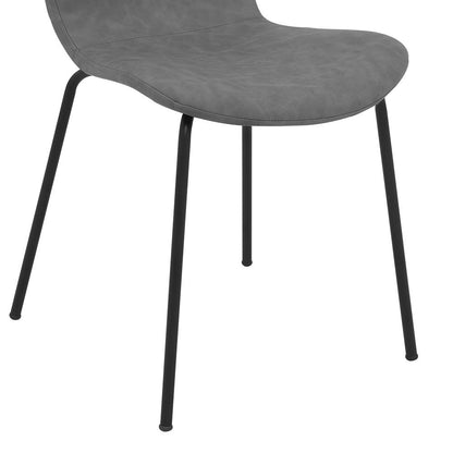 Armen Living - Gillian Modern Light Gray Fabric and Metal Dining Room Chairs (Set of 2) - LCGLSIBLCH veiw 5