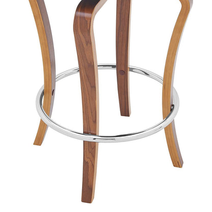 Armen Living - Grady 29in Swivel Gray Faux Leather and Walnut Wood Bar Stool - LCGRBAWAGR30 veiw 7