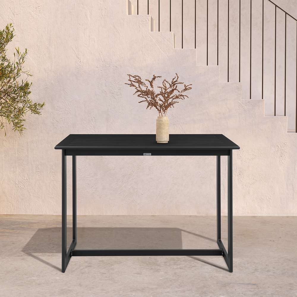 Armen Living - Grand Outdoor Patio Counter Height Dining Table in Black Aluminum - 840254332591 veiw 6