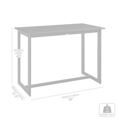 Armen Living - Grand Outdoor Patio Bar Height Dining Table in Aluminum - 840254332676 veiw 6