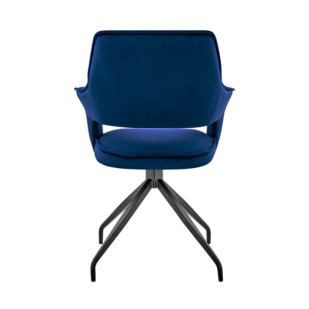 Armen Living - Hadley Dining Room Accent Chair in Blue Velvet with Black Finish - LCHDCHBLU veiw 5