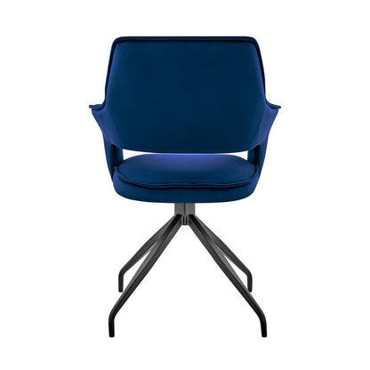 Armen Living - Hadley Dining Room Accent Chair in Blue Velvet with Black Finish - LCHDCHBLU veiw 5