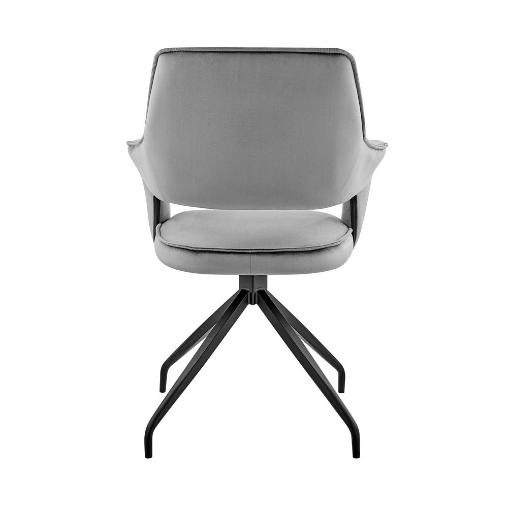 Armen Living - Hadley Dining Room Accent Chair in Gray Velvet with Black Finish - LCHDCHGRY veiw 5