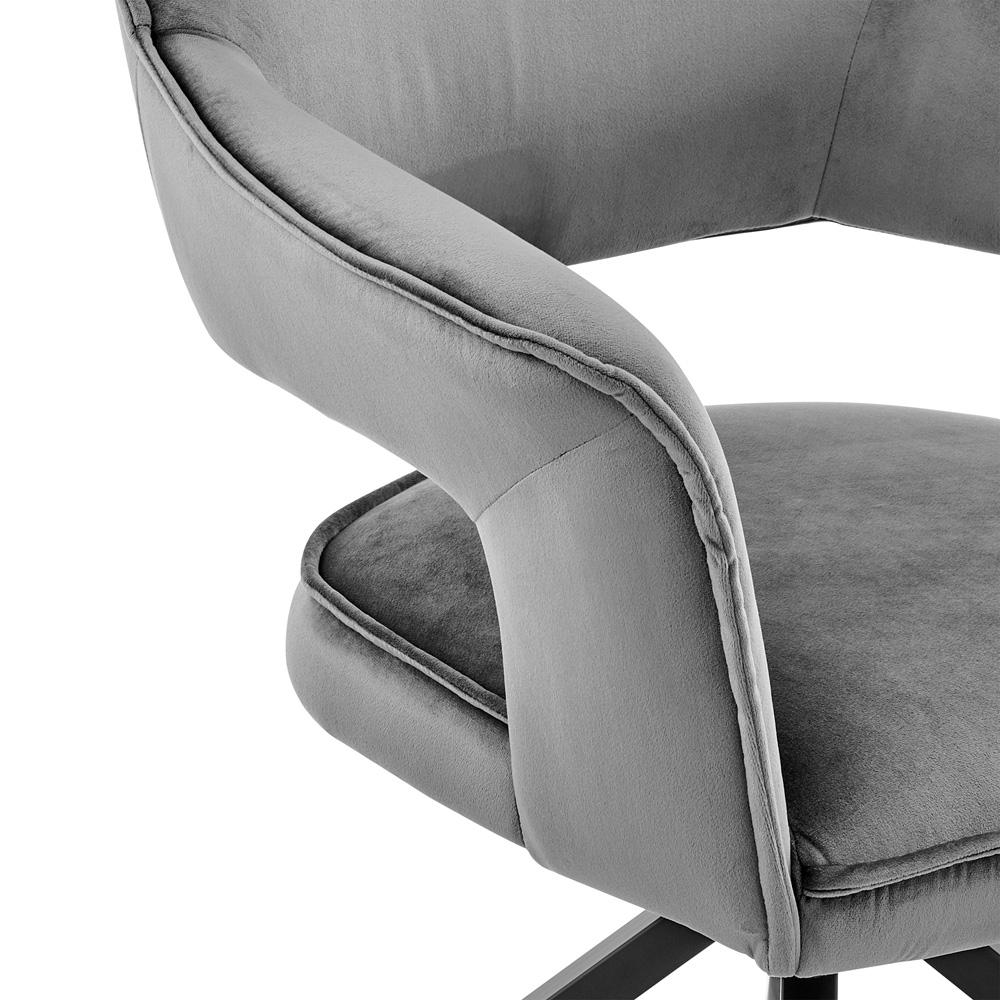 Armen Living - Hadley Dining Room Accent Chair in Gray Velvet with Black Finish - LCHDCHGRY veiw 6