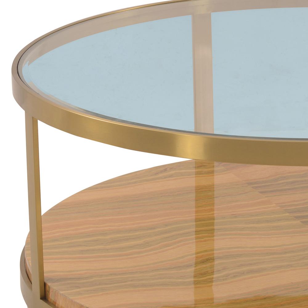 Armen Living - Hattie Glass Top Coffee Table with Brushed Gold Legs - LCDXCOGLGLD veiw 4
