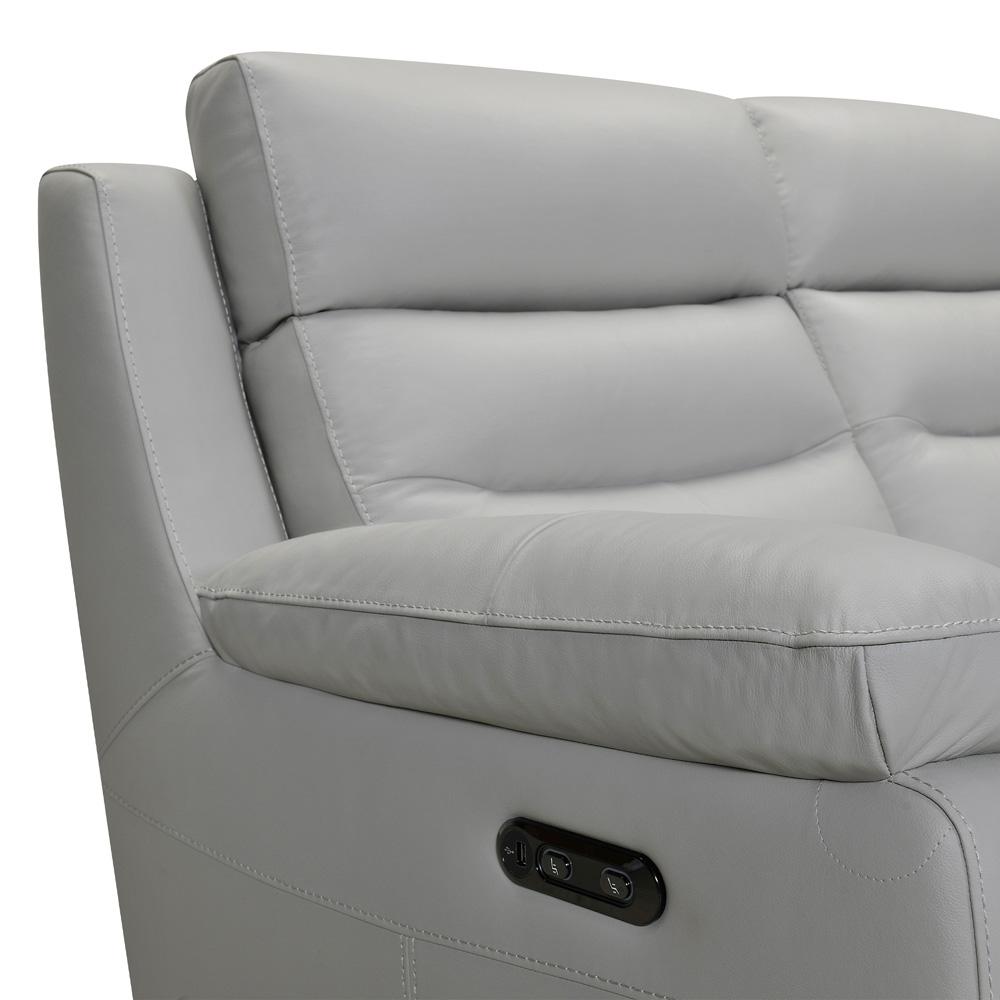 Armen Living - Hayward 82in Dove Gray Genuine Leather Power Reclining Sofa - LCHA3DV veiw 3