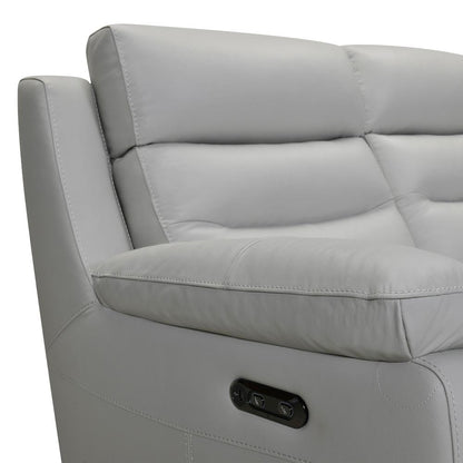 Armen Living - Hayward 82in Dove Gray Genuine Leather Power Reclining Sofa - LCHA3DV veiw 3