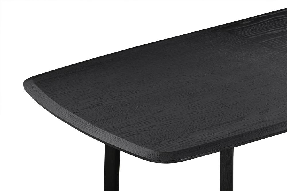 Armen Living - Holland Extendable Rectangle 98in Dining Table in Black Brushed Oak - LCHNDIBLK veiw 4