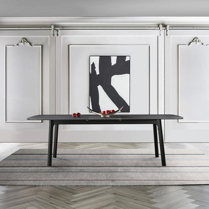 Armen Living - Holland Extendable Rectangle 98in Dining Table in Black Brushed Oak - LCHNDIBLK veiw 6