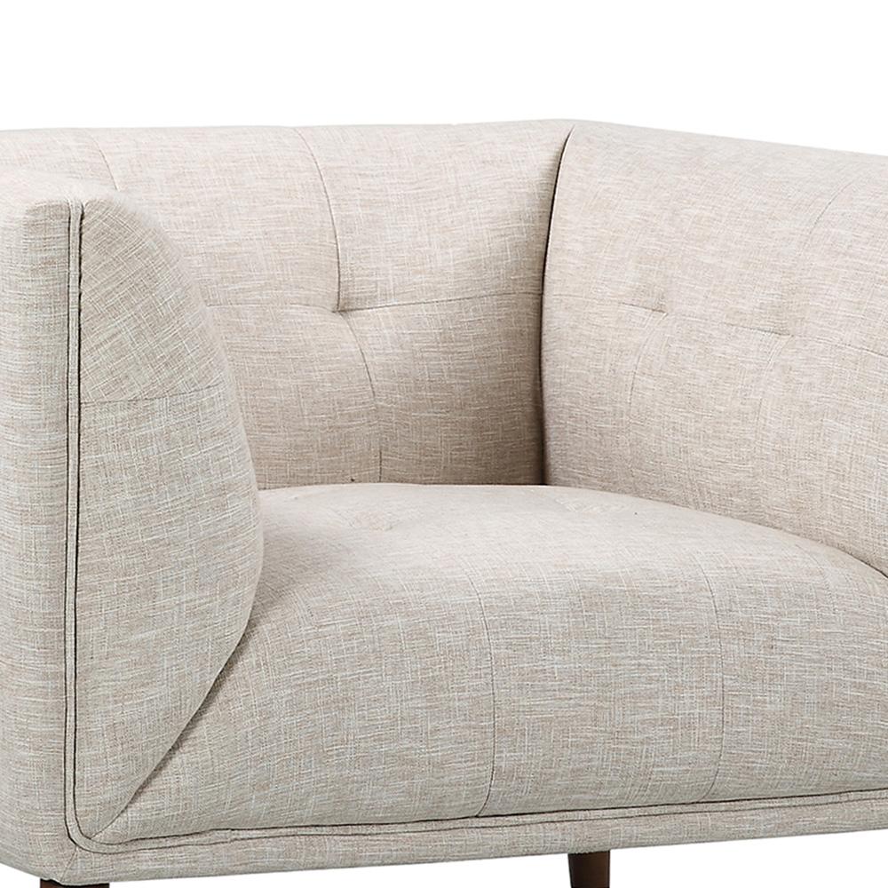 Armen Living - Hudson Mid-Century Button-Tufted Chair in Beige Linen and Walnut Legs - LCHU1BE veiw 4