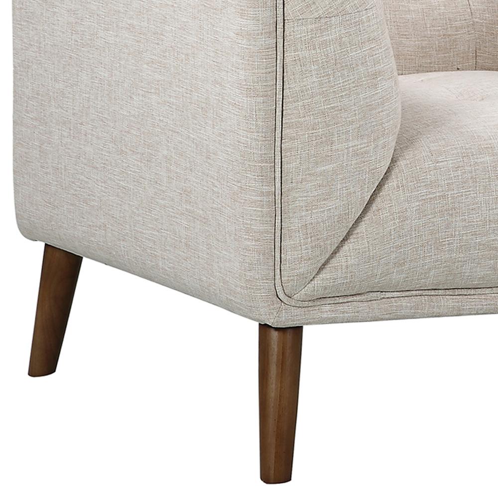Armen Living - Hudson Mid-Century Button-Tufted Chair in Beige Linen and Walnut Legs - LCHU1BE veiw 5