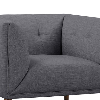 Armen Living - Hudson Mid-Century Button-Tufted Chair in Dark Gray Linen and Walnut Legs - LCHU1DG veiw 4