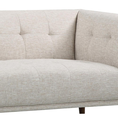 Armen Living - Hudson Mid-Century Button-Tufted Loveseat in Beige Linen and Walnut Legs - LCHU2BE veiw 4