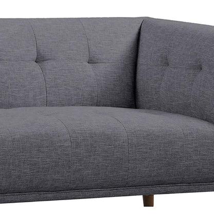 Armen Living - Hudson Mid-Century Button-Tufted Loveseat in Dark Gray Linen and Walnut Legs - LCHU2DG veiw 4