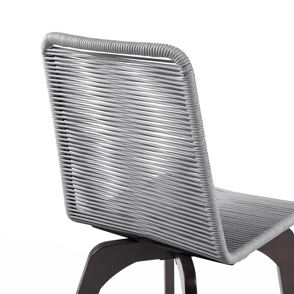 Armen Living - Island Outdoor Dark Eucalyptus Wood and Silver Rope Dining Chairs (Set of 2) - LCISSISL veiw 6