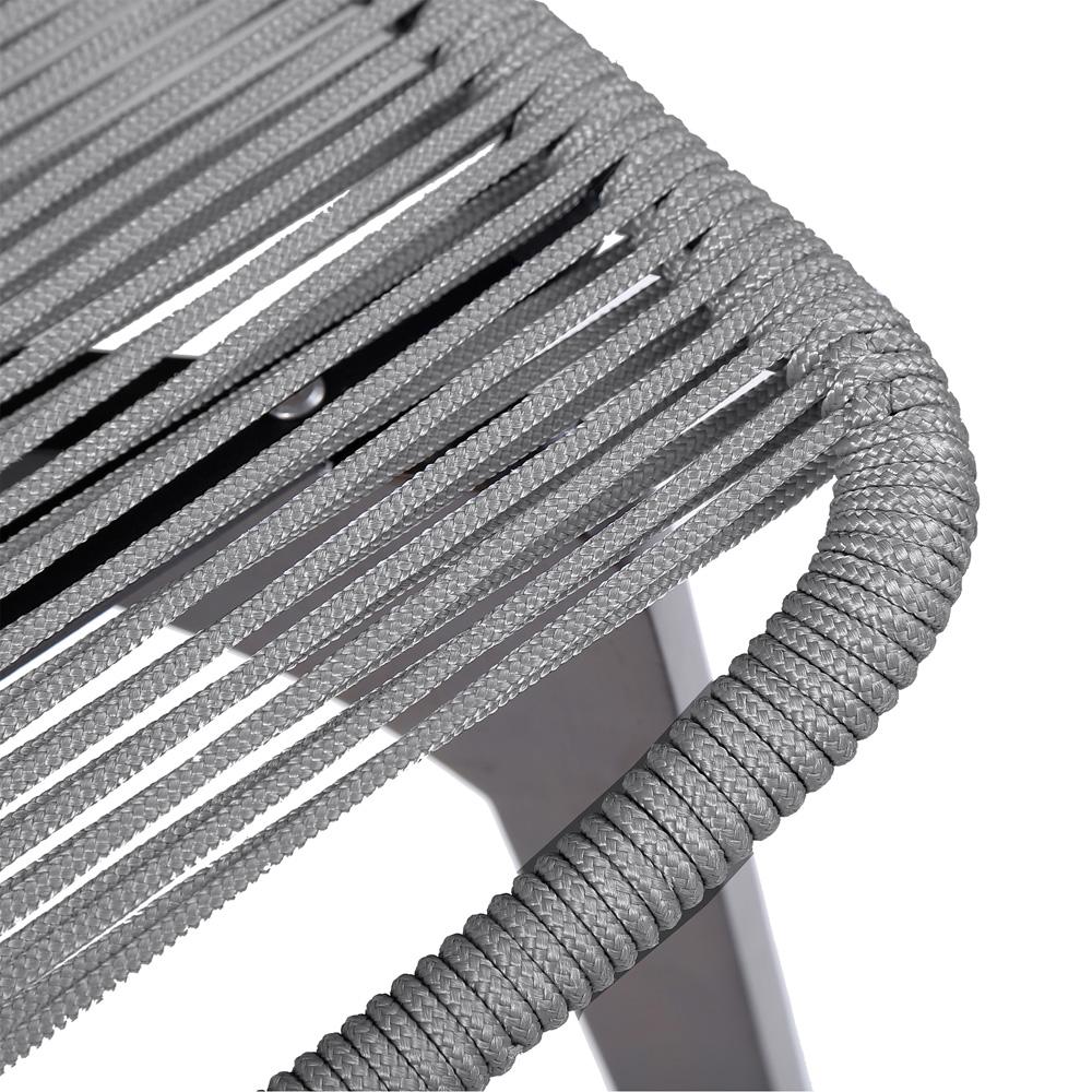 Armen Living - Island Outdoor Dark Eucalyptus Wood and Silver Rope Dining Chairs (Set of 2) - LCISSISL veiw 8