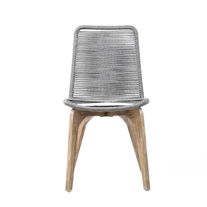 Armen Living - Island Outdoor Light Eucalyptus Wood and Grey Rope Dining Chairs (Set of 2) - LCISSIGR veiw 3