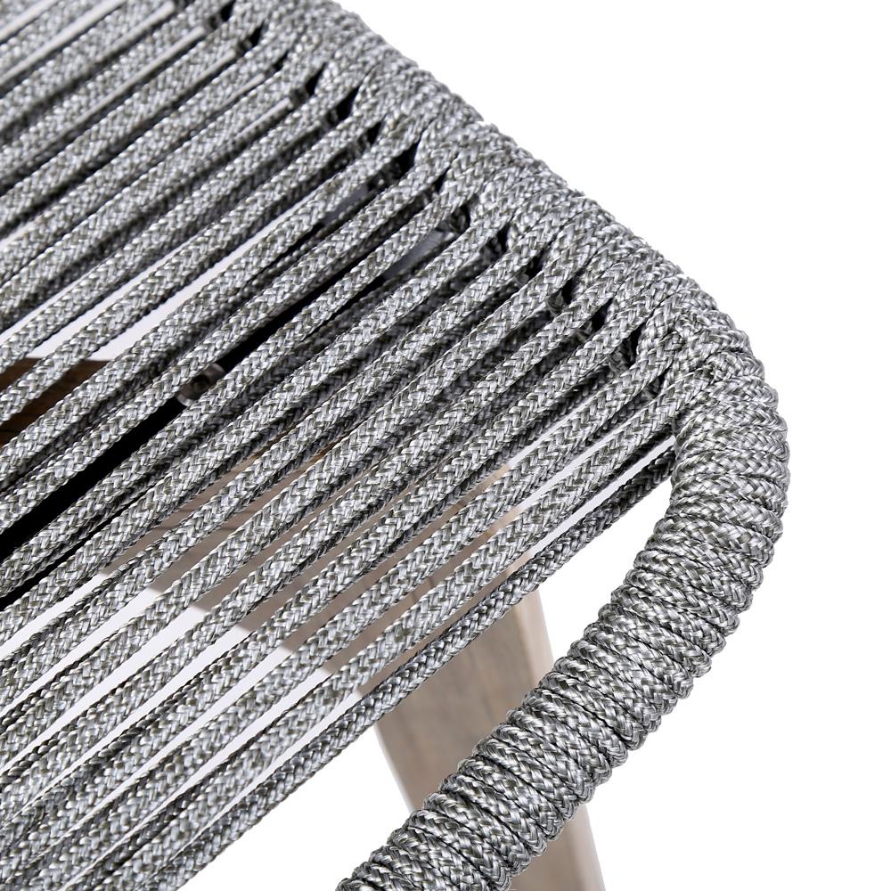 Armen Living - Island Outdoor Light Eucalyptus Wood and Grey Rope Dining Chairs (Set of 2) - LCISSIGR veiw 6