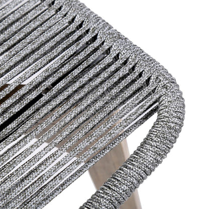 Armen Living - Island Outdoor Light Eucalyptus Wood and Grey Rope Dining Chairs (Set of 2) - LCISSIGR veiw 6