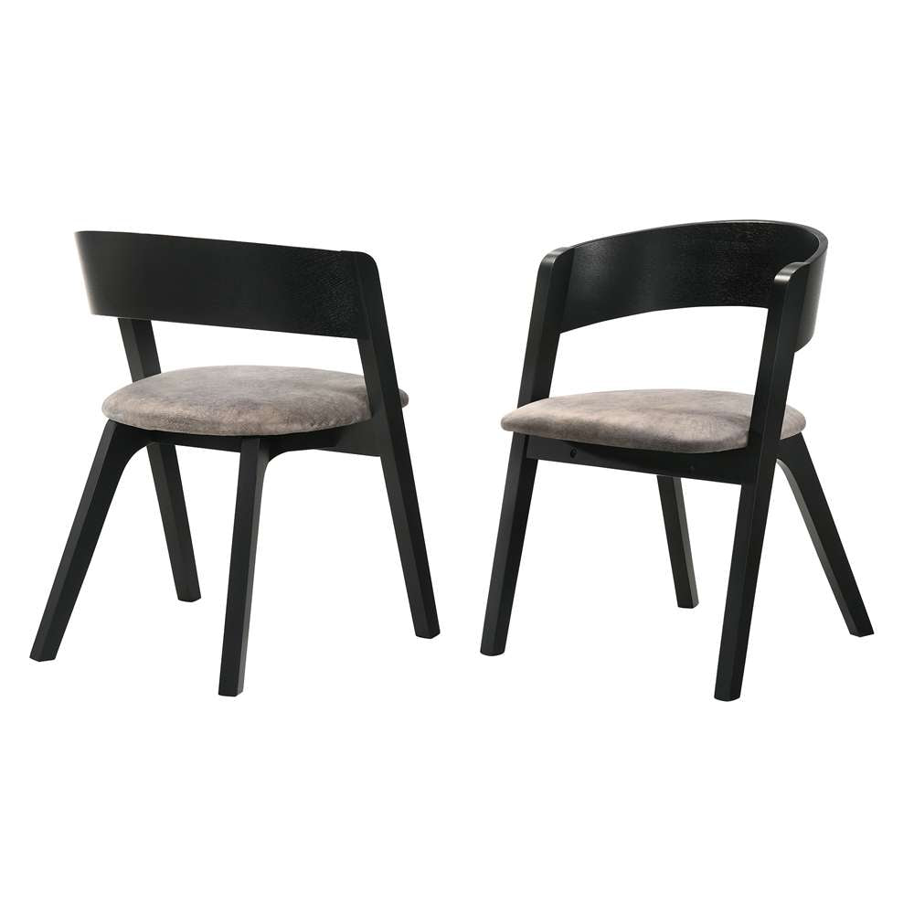 Armen Living - Jackie Mid-Century Upholstered Dining Chairs in Black finish (Set of 2) - LCJASIBRBL veiw 1