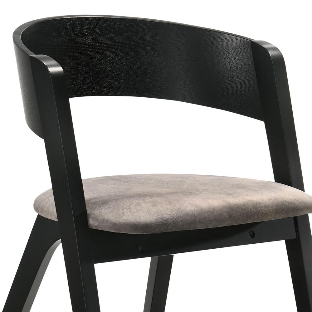 Armen Living - Jackie Mid-Century Upholstered Dining Chairs in Black finish (Set of 2) - LCJASIBRBL veiw 3