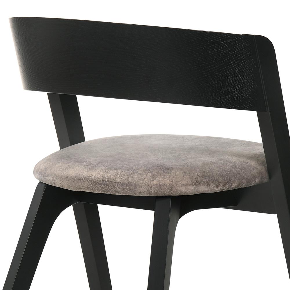 Armen Living - Jackie Mid-Century Upholstered Dining Chairs in Black finish (Set of 2) - LCJASIBRBL veiw 4