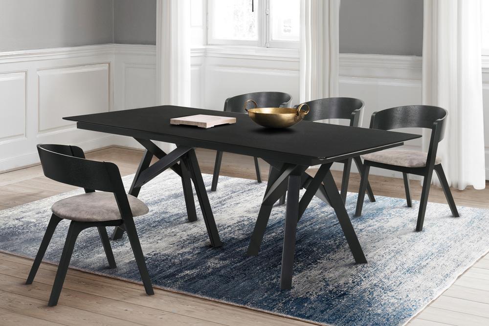 Armen Living - Jackie Mid-Century Upholstered Dining Chairs in Black finish (Set of 2) - LCJASIBRBL veiw 6