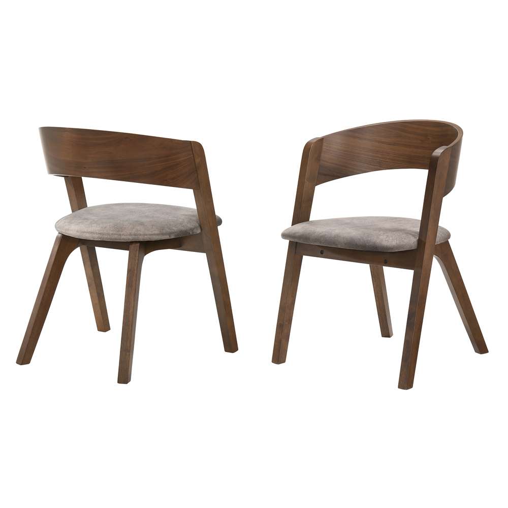 Armen Living - Jackie Mid-Century Upholstered Dining Chairs in Walnut finish (Set of 2) - LCJASIBRWA veiw 1