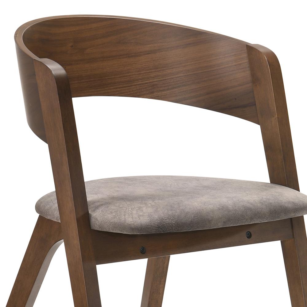 Armen Living - Jackie Mid-Century Upholstered Dining Chairs in Walnut finish (Set of 2) - LCJASIBRWA veiw 3