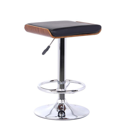 Armen Living - Java Barstool in Chrome finish with Walnut wood and Black Faux Leather - LCJABABLKWA veiw 1