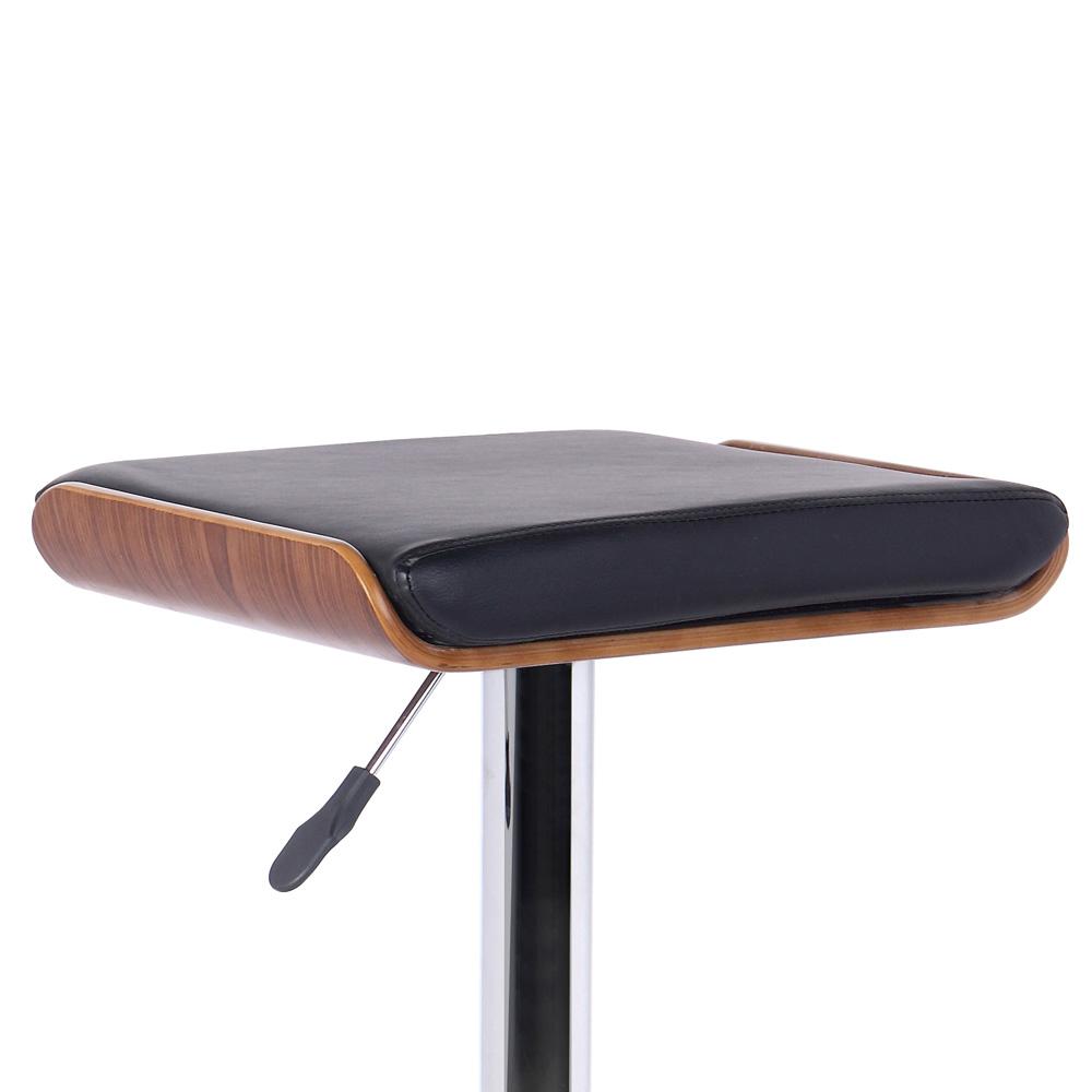 Armen Living - Java Barstool in Chrome finish with Walnut wood and Black Faux Leather - LCJABABLKWA veiw 2