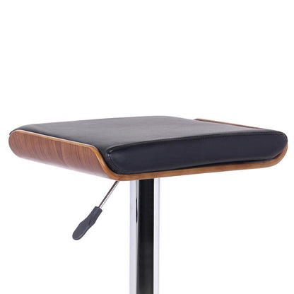 Armen Living - Java Barstool in Chrome finish with Walnut wood and Black Faux Leather - LCJABABLKWA veiw 2