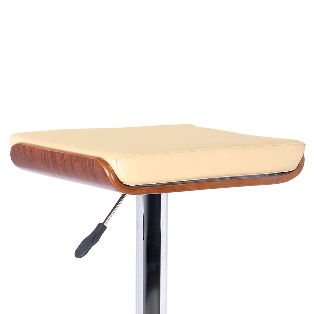 Armen Living - Java Barstool in Chrome finish with Walnut wood and Cream Faux Leather - LCJABACRWA veiw 2
