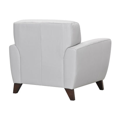 Armen Living - Jedd Contemporary Chair in Genuine Dove Gray Leather with Brown Wood Legs - LCJD1DV veiw 1