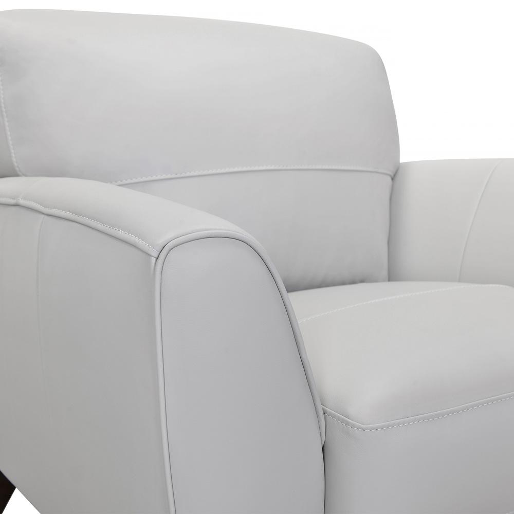 Armen Living - Jedd Contemporary Chair in Genuine Dove Gray Leather with Brown Wood Legs - LCJD1DV veiw 2