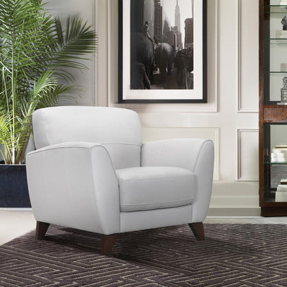 Armen Living - Jedd Contemporary Chair in Genuine Dove Gray Leather with Brown Wood Legs - LCJD1DV veiw 6