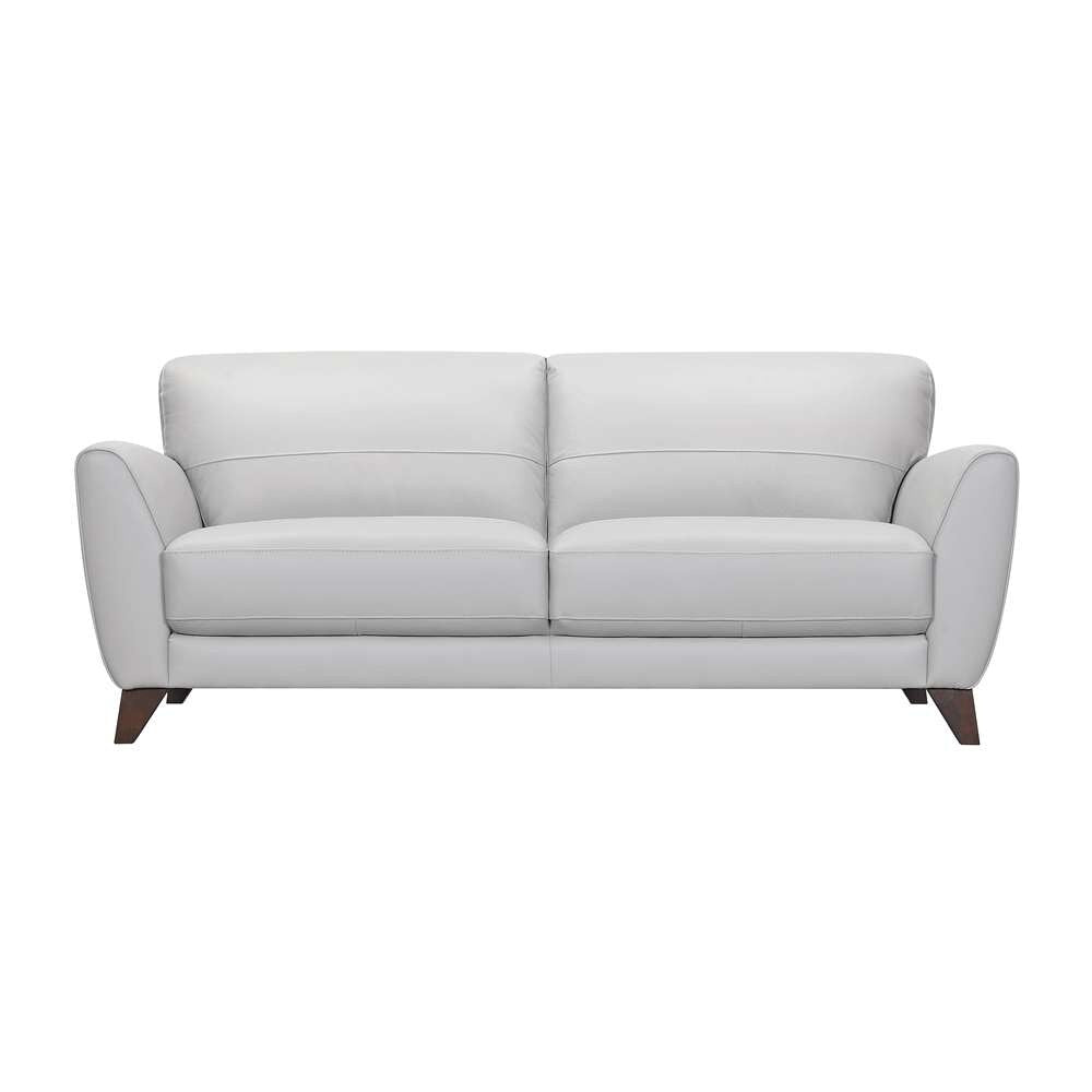 Armen Living - Jedd Contemporary Sofa in Genuine Dove Gray Leather with Brown Wood Legs - LCJD3DV veiw 1