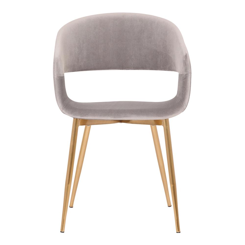 Armen Living - Jocelyn Mid-Century Gray Dining Accent Chair with Gold Metal Legs - LCJCCHGLDGR veiw 2