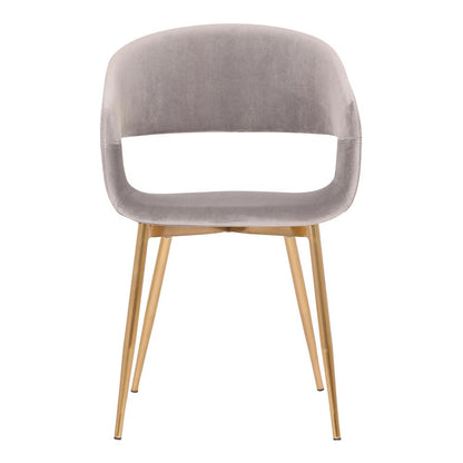Armen Living - Jocelyn Mid-Century Gray Dining Accent Chair with Gold Metal Legs - LCJCCHGLDGR veiw 2