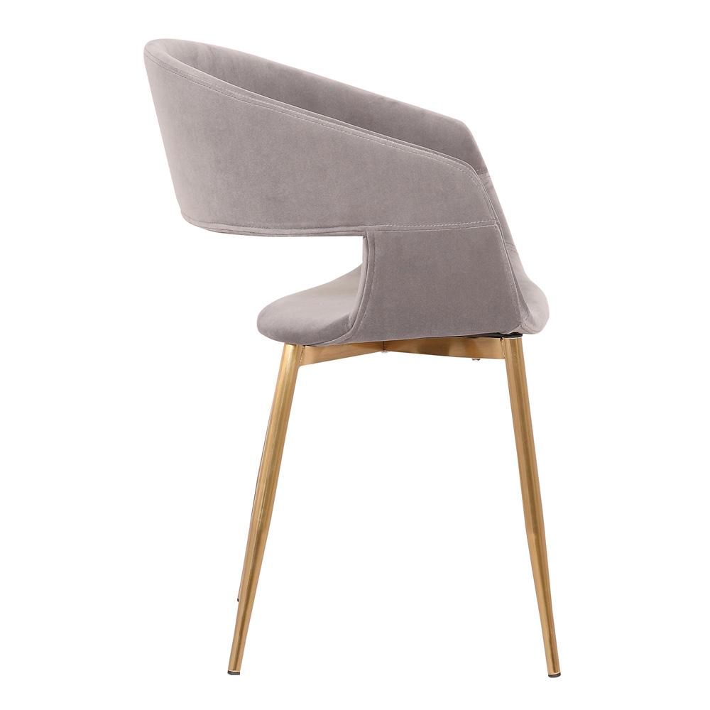 Armen Living - Jocelyn Mid-Century Gray Dining Accent Chair with Gold Metal Legs - LCJCCHGLDGR veiw 3
