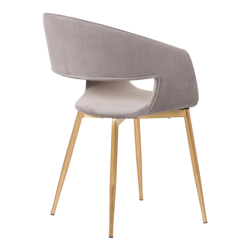 Armen Living - Jocelyn Mid-Century Gray Dining Accent Chair with Gold Metal Legs - LCJCCHGLDGR veiw 4