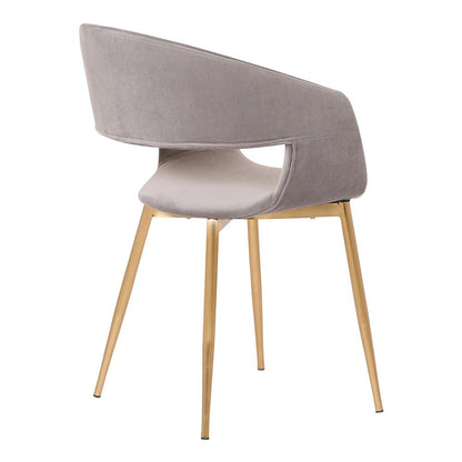 Armen Living - Jocelyn Mid-Century Gray Dining Accent Chair with Gold Metal Legs - LCJCCHGLDGR veiw 4